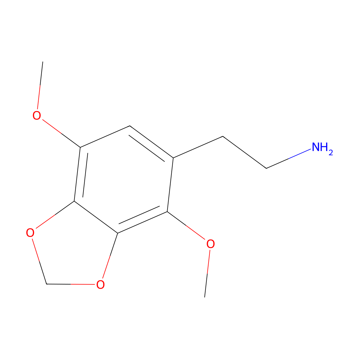 4,7-Dimethoxy-1,3-benzodioxole-5-ethanamine molecular structure, CAS 33542-94-8