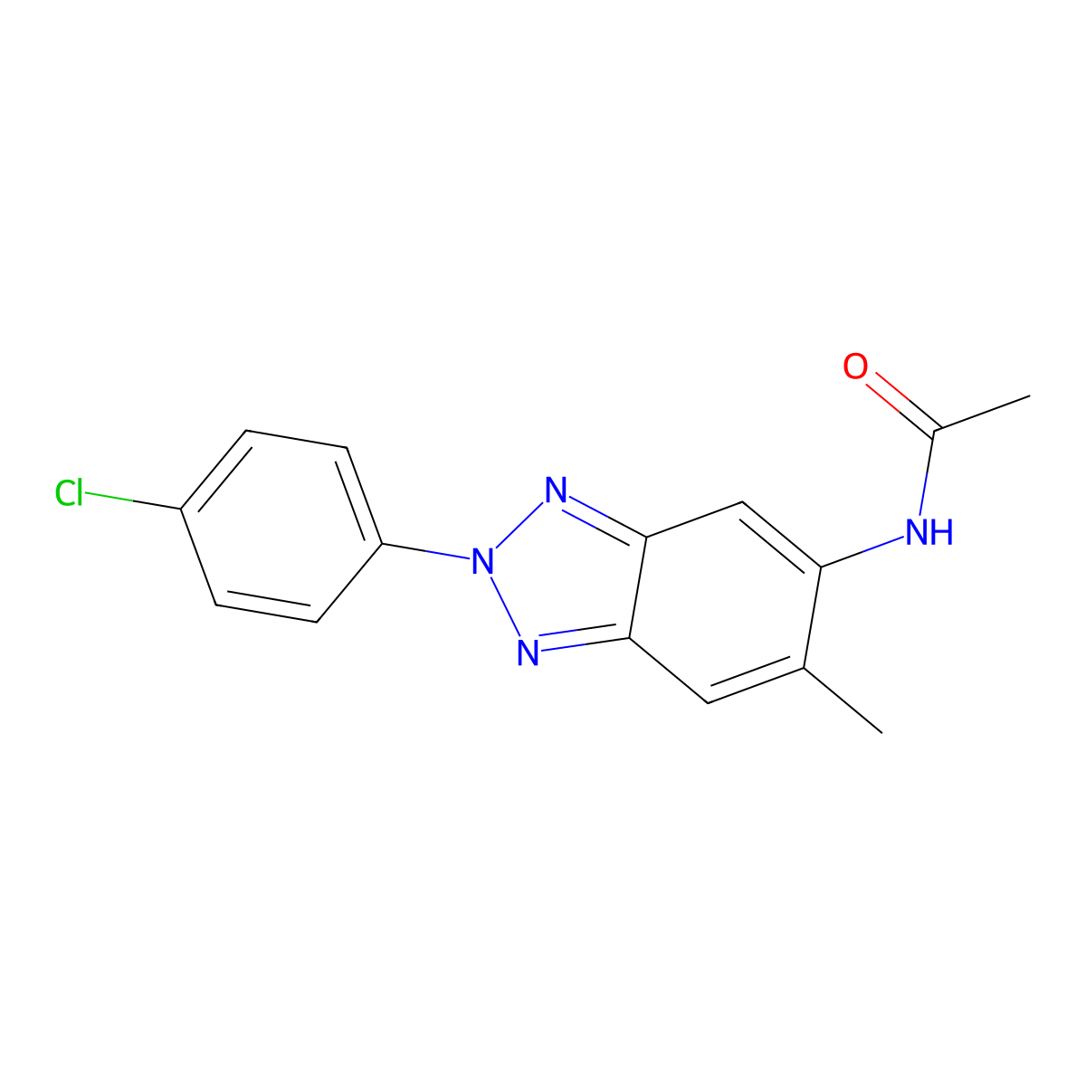 N-[2-(4-chlorophenyl)-6-methylbenzotriazol-5-yl]acetamide molecular structure, CAS 335420-30-9