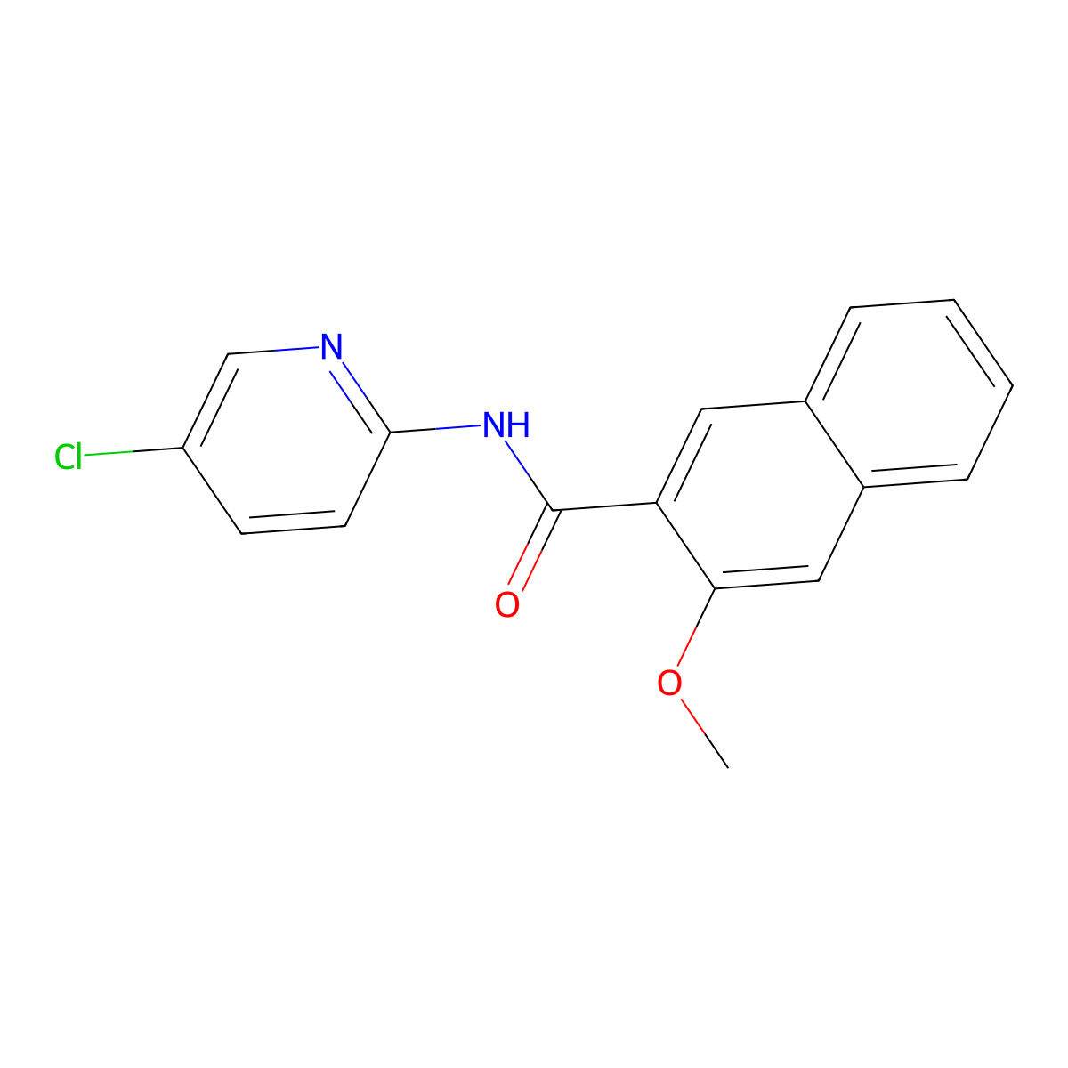 N-(5-chloropyridin-2-yl)-3-methoxynaphthalene-2-carboxamide molecular structure, CAS 335420-34-3