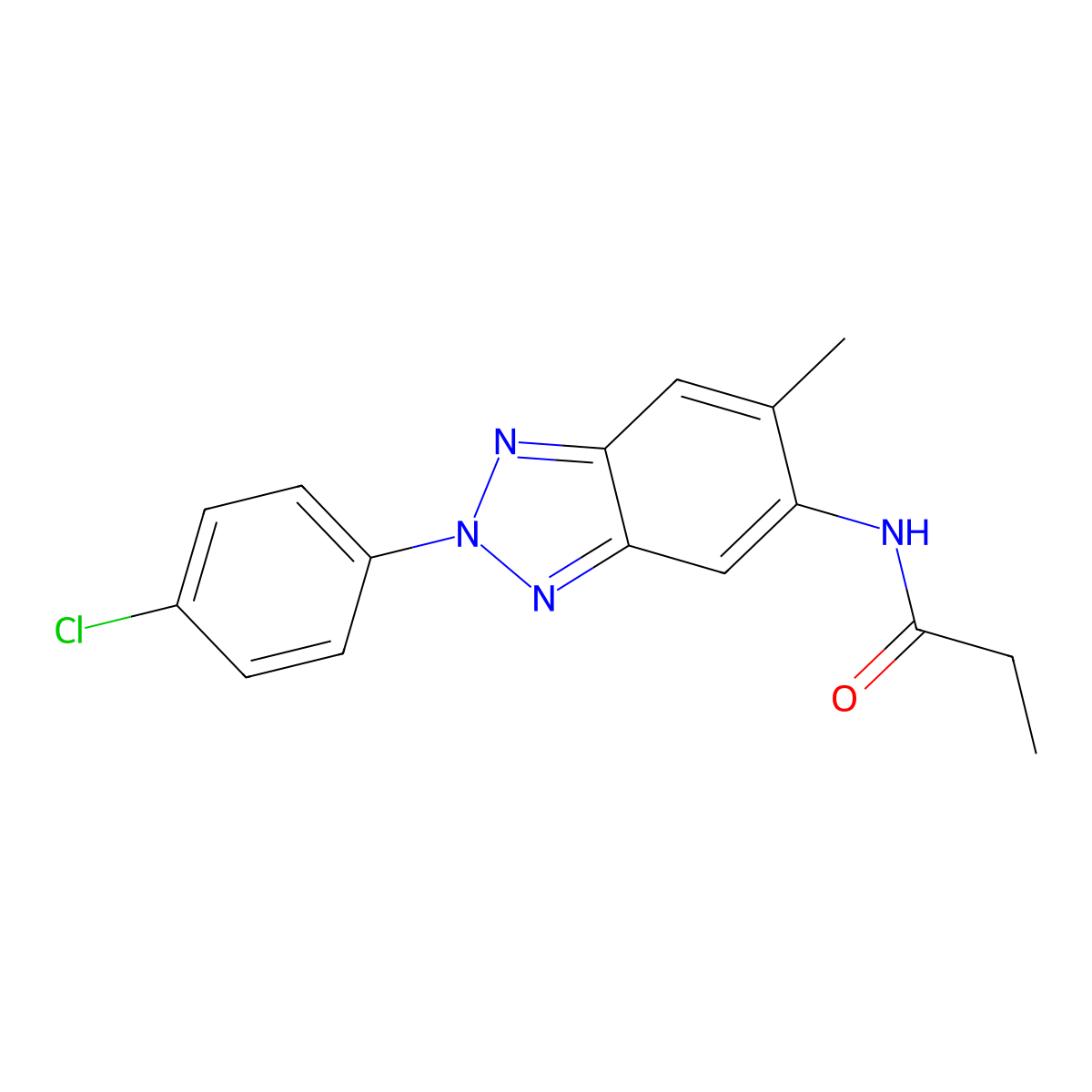 N-[2-(4-chlorophenyl)-6-methylbenzotriazol-5-yl]propanamide molecular structure, CAS 335420-36-5