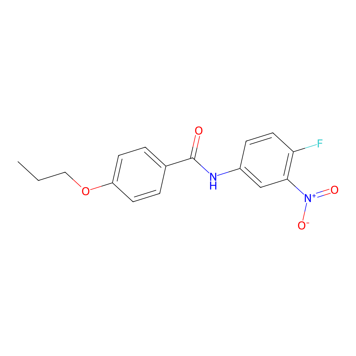 N-{4-fluoro-3-nitrophenyl}-4-propoxybenzamide molecular structure, CAS 335420-37-6