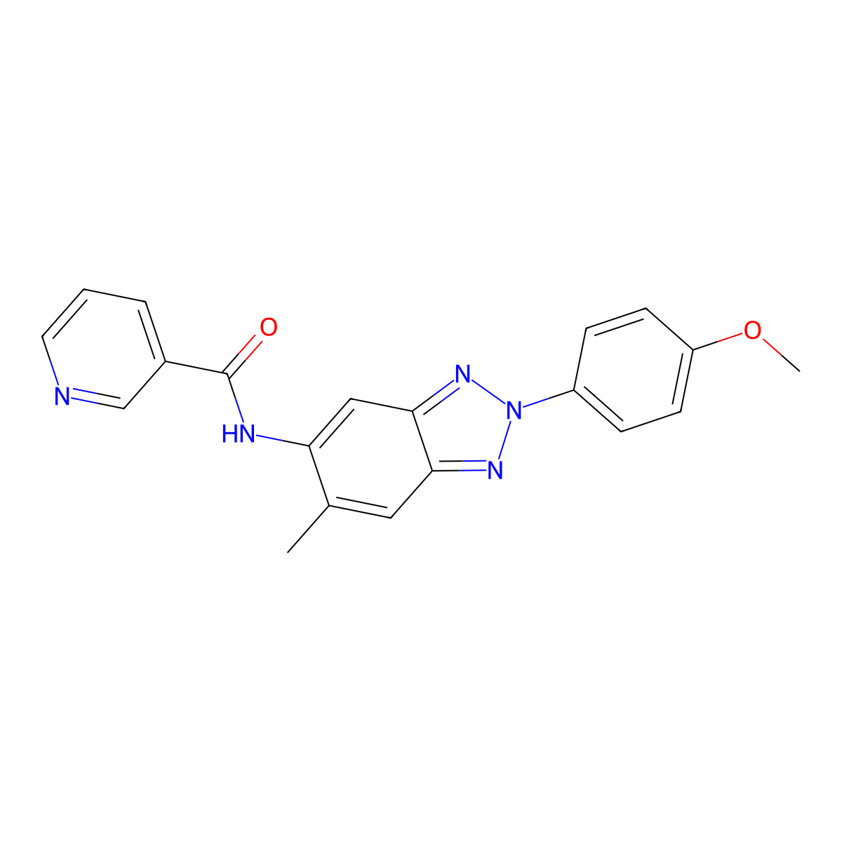 N-[2-(4-Methoxy-phenyl)-6-methyl-2H-benzotriazol-5-yl]-nicotinamide molecular structure, CAS 335420-58-1