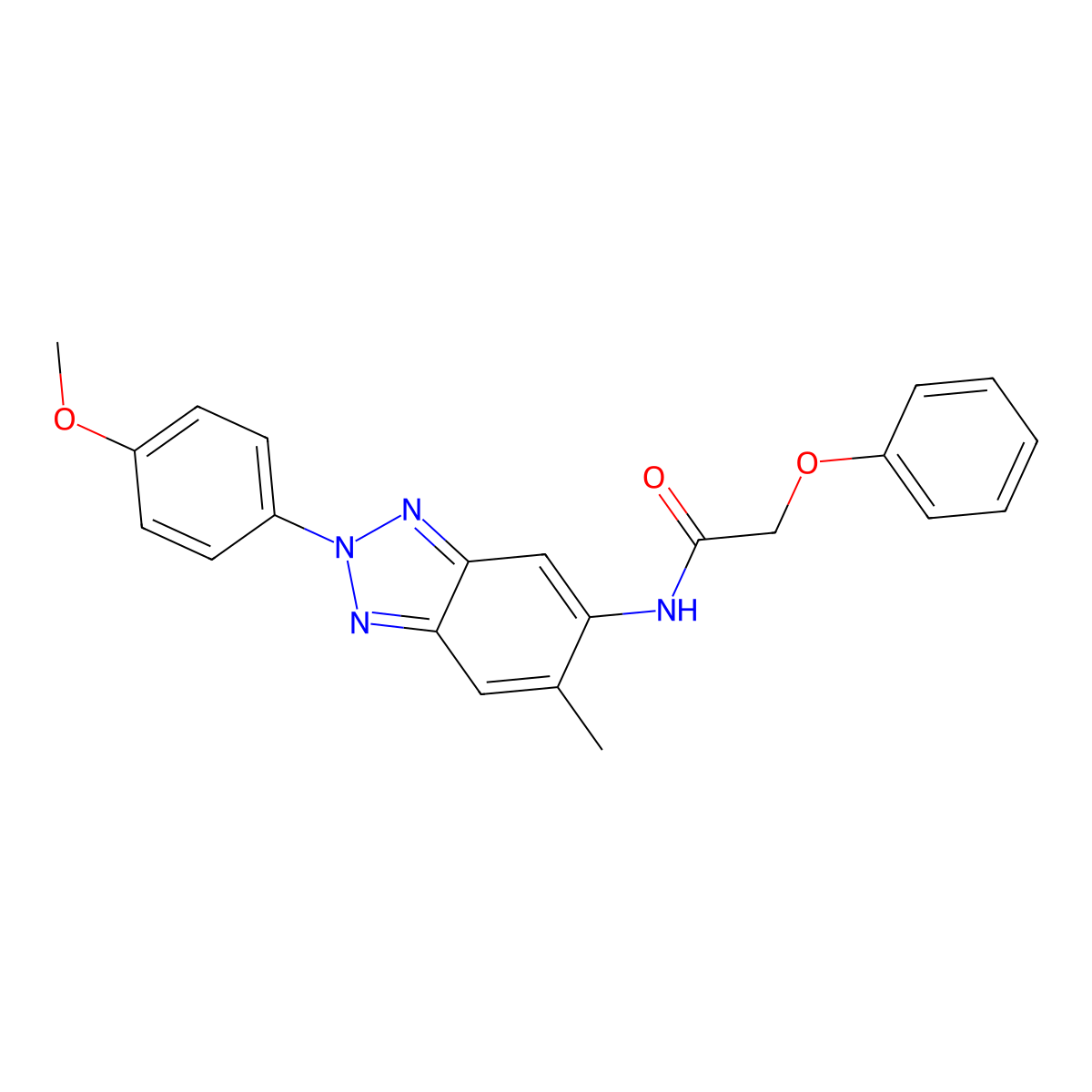N-[2-(4-methoxyphenyl)-6-methylbenzotriazol-5-yl]-2-phenoxyacetamide molecular structure, CAS 335420-79-6