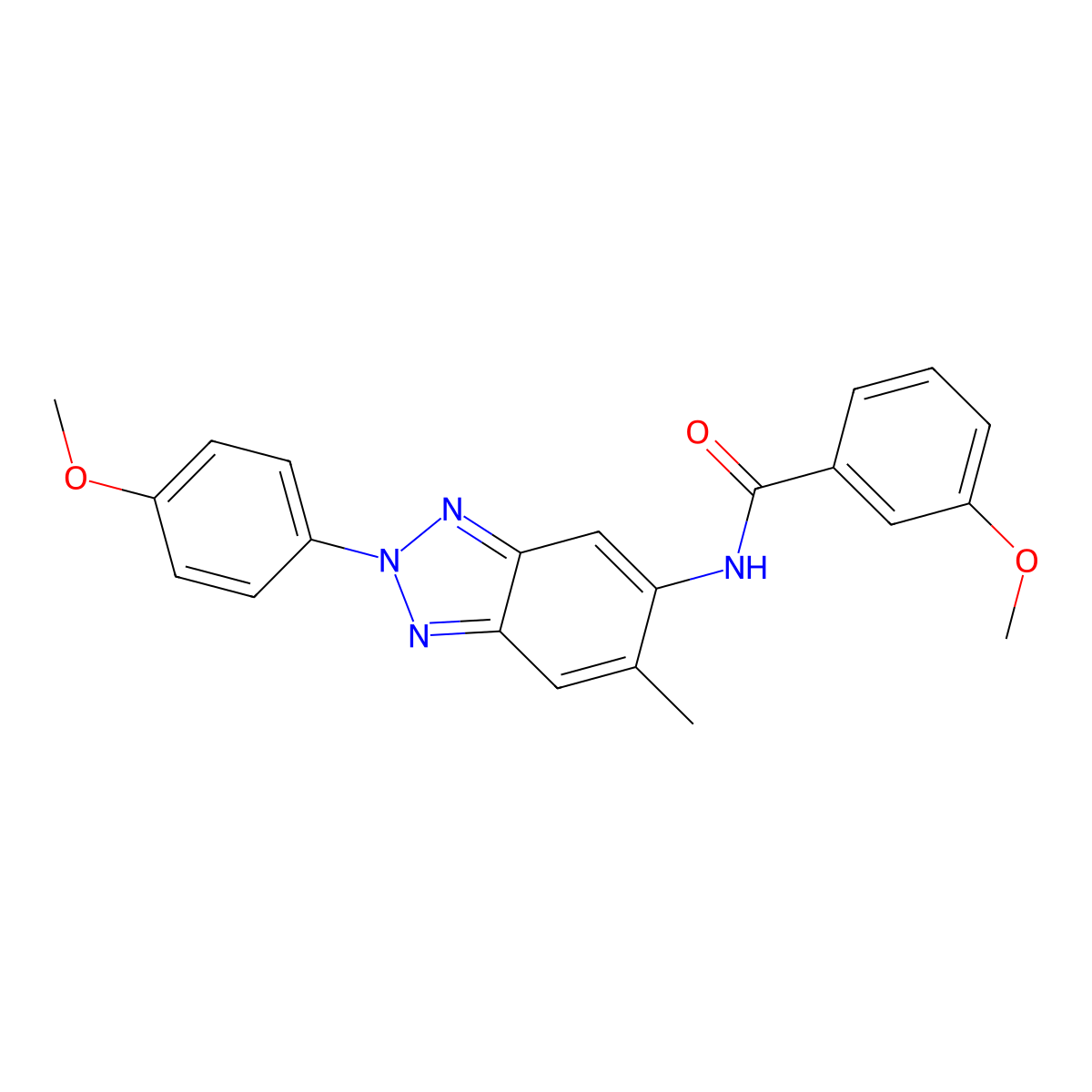 3-methoxy-N-[2-(4-methoxyphenyl)-6-methyl-2H-benzotriazol-5-yl]benzamide molecular structure, CAS 335420-81-0
