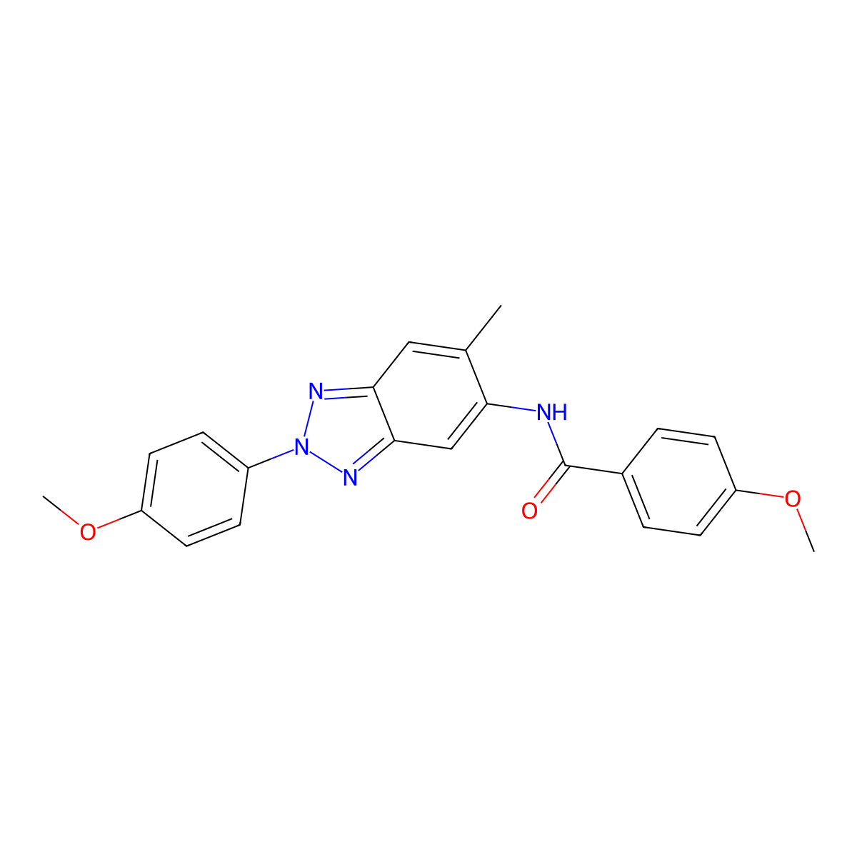 4-methoxy-N-[2-(4-methoxyphenyl)-6-methyl-2H-benzotriazol-5-yl]benzamide molecular structure, CAS 335420-82-1