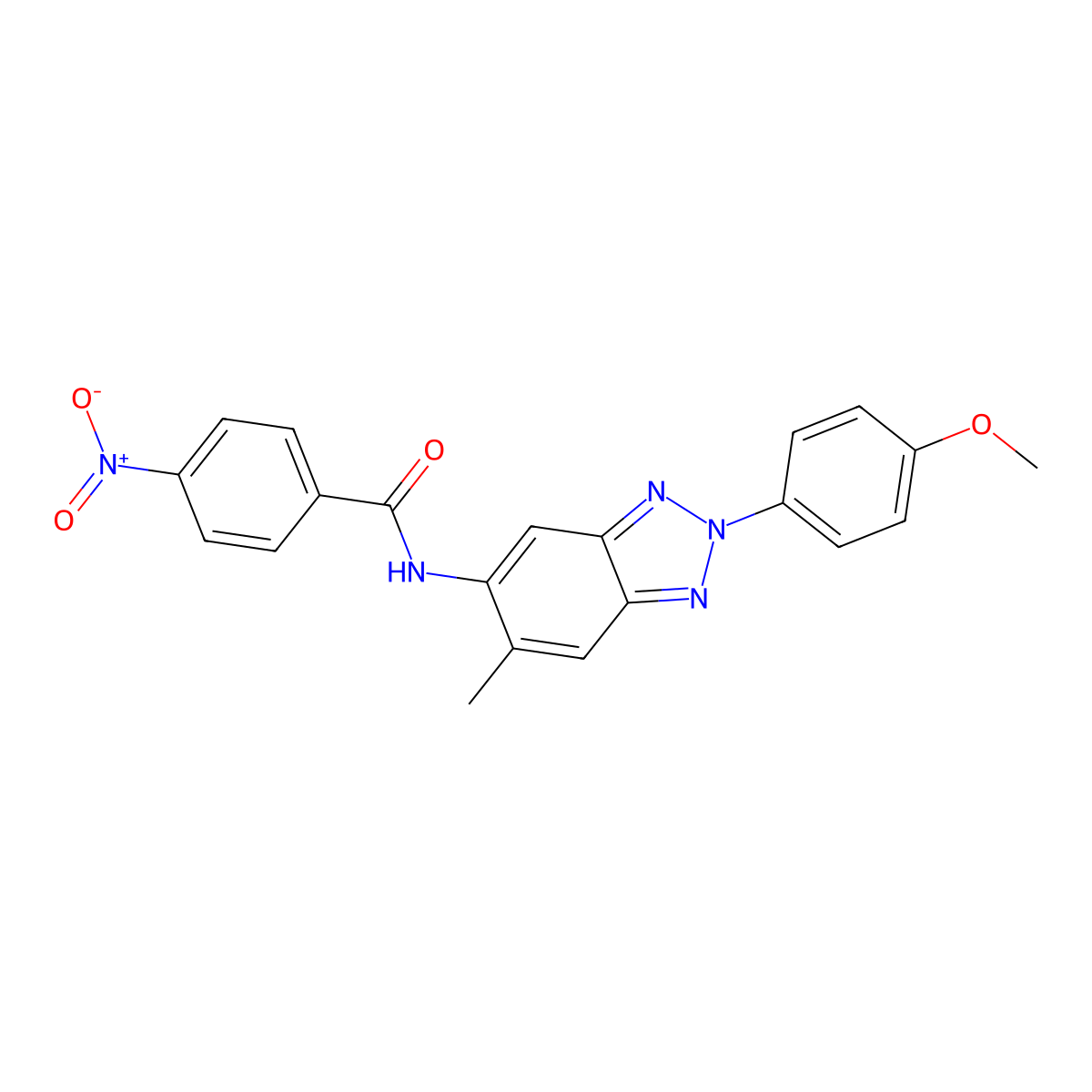 N-[2-(4-methoxyphenyl)-6-methylbenzotriazol-5-yl]-4-nitrobenzamide molecular structure, CAS 335420-90-1