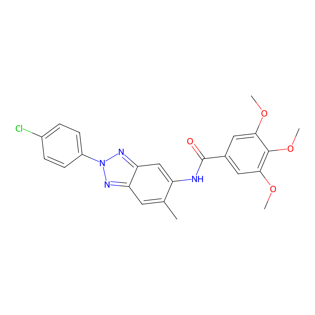 N-[2-(4-chlorophenyl)-6-methyl-2H-1,2,3-benzotriazol-5-yl]-3,4,5-trimethoxybenzamide molecular structure, CAS 335420-95-6