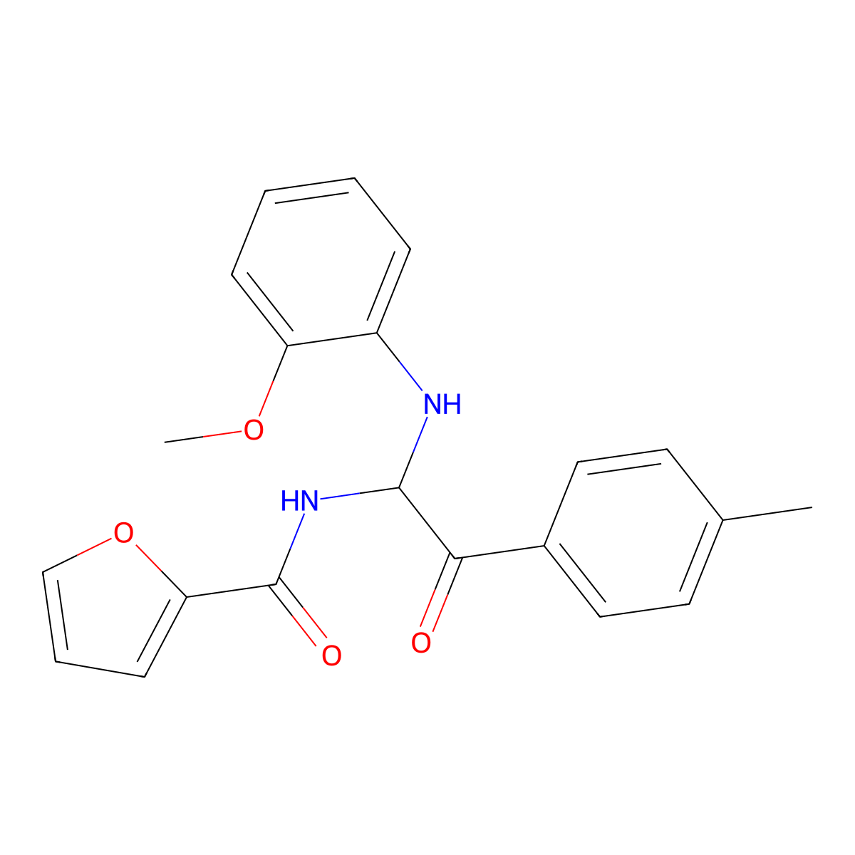 N-[1-(2-methoxyanilino)-2-(4-methylphenyl)-2-oxoethyl]furan-2-carboxamide molecular structure, CAS 335421-04-0