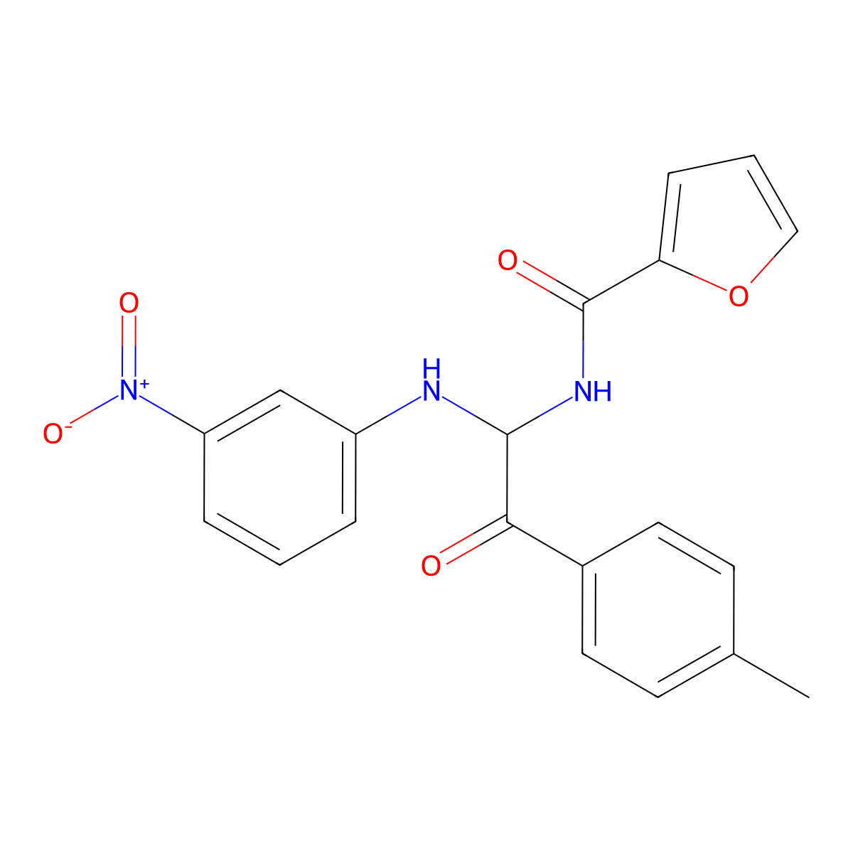 N-[1-{3-nitroanilino}-2-(4-methylphenyl)-2-oxoethyl]-2-furamide molecular structure, CAS 335421-05-1