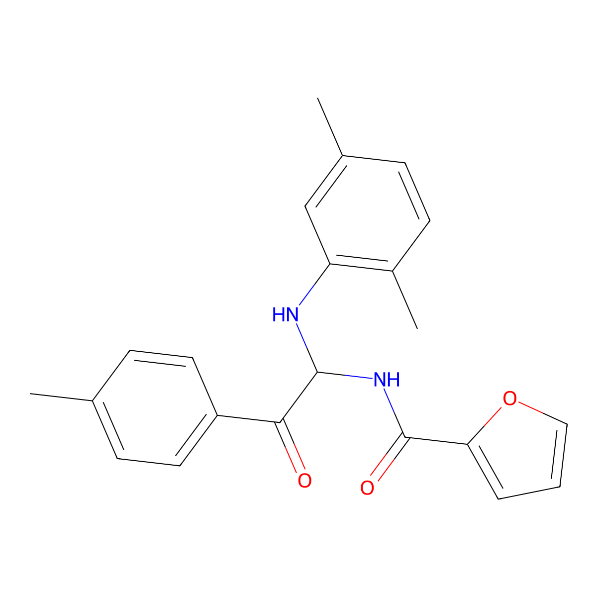 N-{1-[(2,5-dimethylphenyl)amino]-2-(4-methylphenyl)-2-oxoethyl}furan-2-carboxamide molecular structure, CAS 335421-06-2