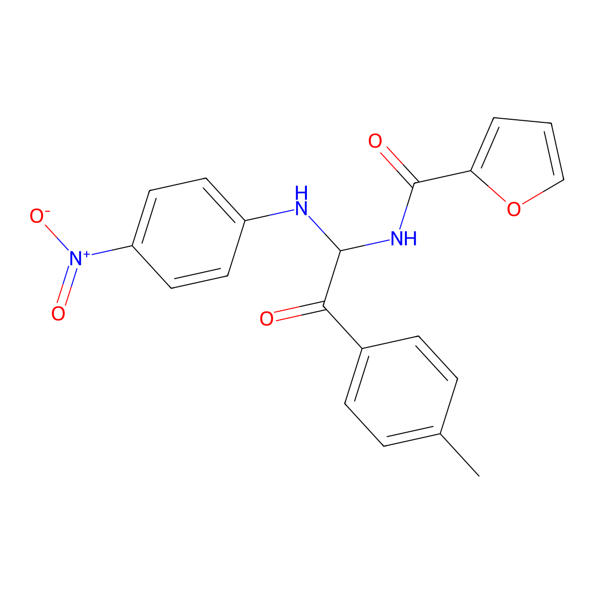 N-[2-(4-Methylphenyl)-1-[(4-nitrophenyl)amino]-2-oxoethyl]-2-furancarboxamide molecular structure, CAS 335421-09-5