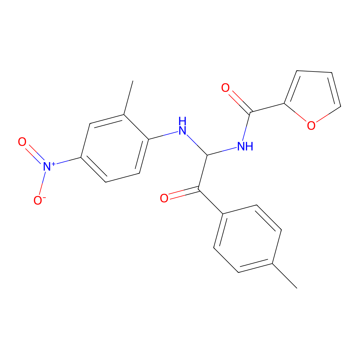 N-[1-{4-nitro-2-methylanilino}-2-(4-methylphenyl)-2-oxoethyl]-2-furamide molecular structure, CAS 335421-12-0