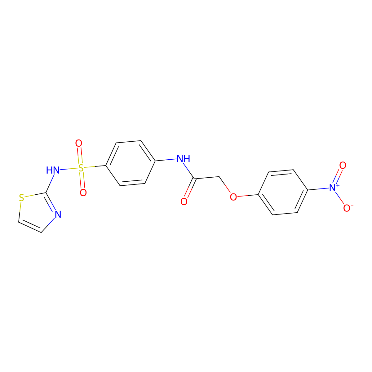2-(4-nitrophenoxy)-N-[4-(1,3-thiazol-2-ylsulfamoyl)phenyl]acetamide molecular structure, CAS 335421-16-4