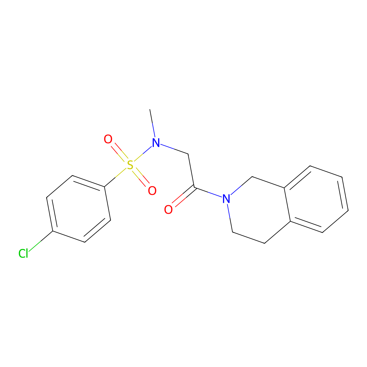 4-chloro-N-[2-(3,4-dihydroisoquinolin-2(1H)-yl)-2-oxoethyl]-N-methylbenzenesulfonamide molecular structure, CAS 335424-82-3