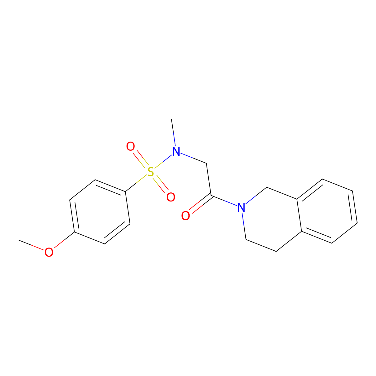 N-[2-(3,4-dihydroisoquinolin-2(1H)-yl)-2-oxoethyl]-4-methoxy-N-methylbenzenesulfonamide molecular structure, CAS 335424-90-3