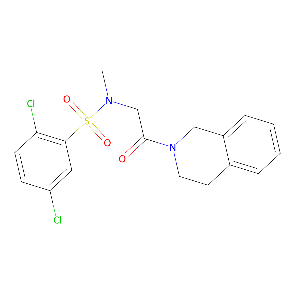 2,5-dichloro-N-[2-(3,4-dihydro-1H-isoquinolin-2-yl)-2-oxoethyl]-N-methylbenzenesulfonamide molecular structure, CAS 335424-91-4