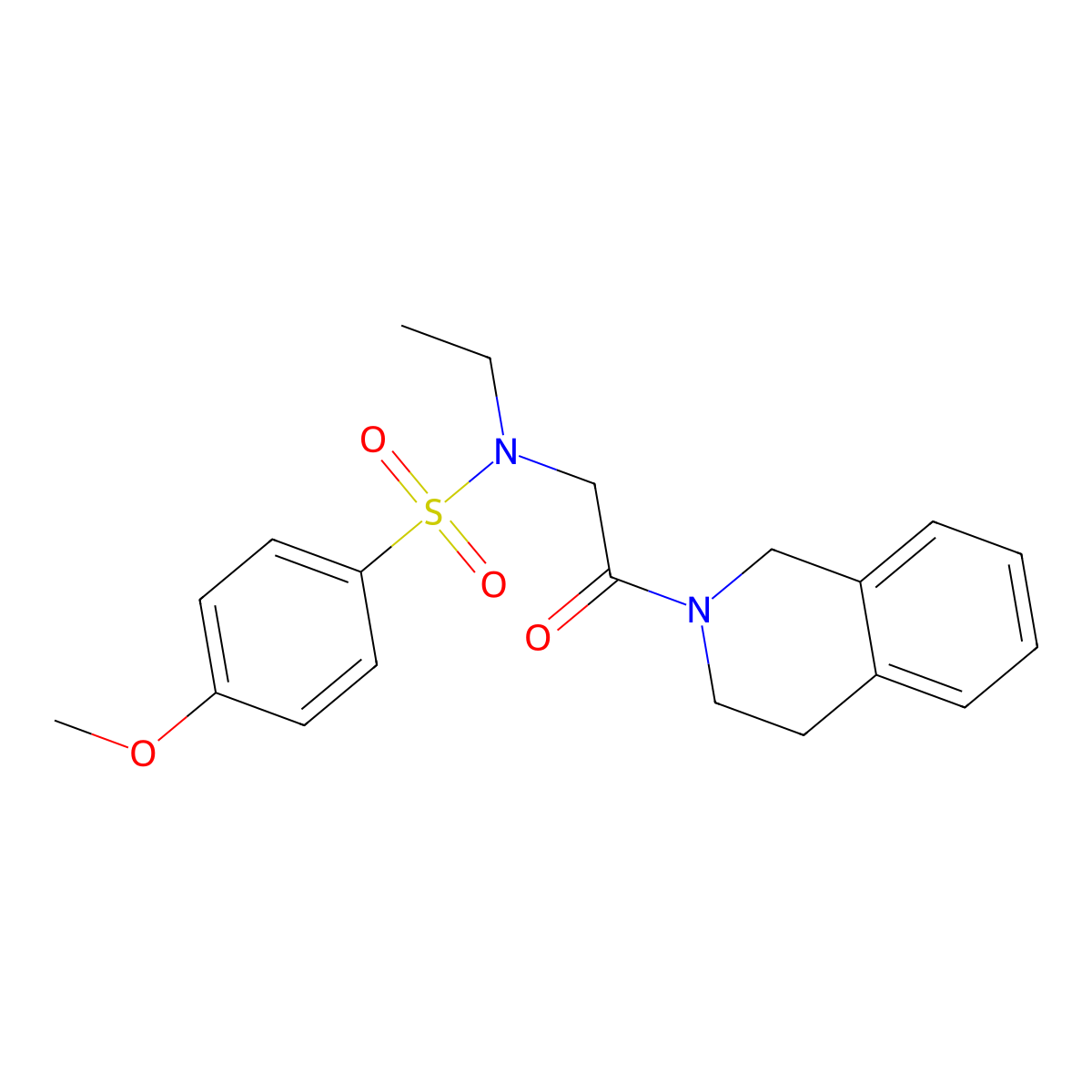 N-[2-(3,4-dihydroisoquinolin-2(1H)-yl)-2-oxoethyl]-N-ethyl-4-methoxybenzenesulfonamide molecular structure, CAS 335425-76-8