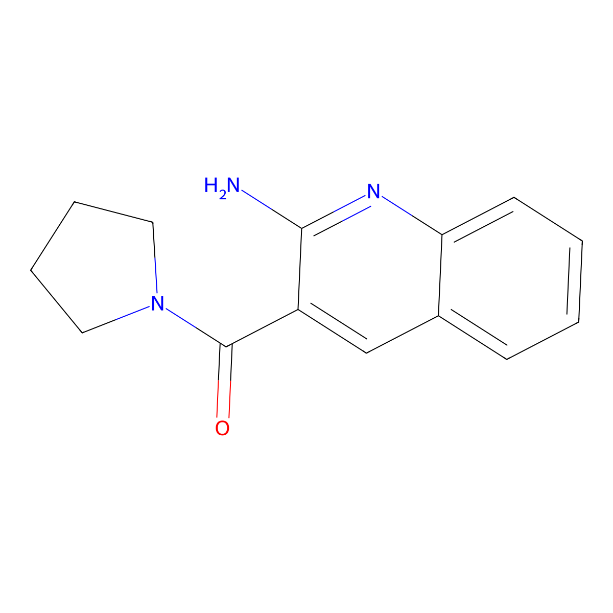 3-(Pyrrolidin-1-ylcarbonyl)quinolin-2-amine molecular structure, CAS 33543-42-9