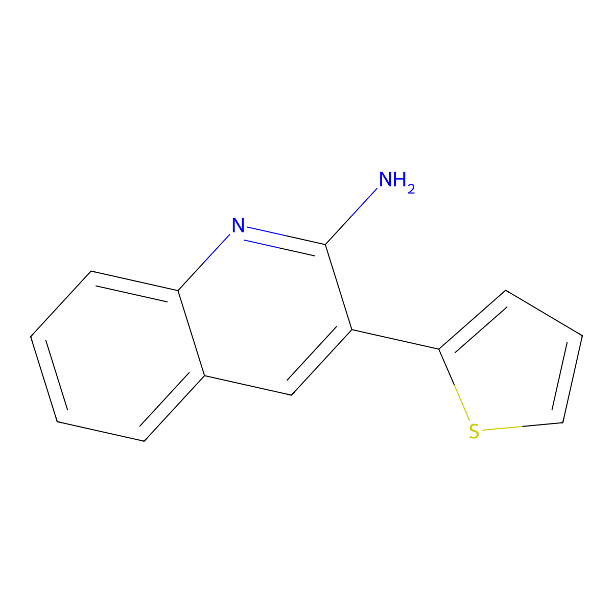 3-(2-Thienyl)-2-quinolinamine molecular structure, CAS 33543-47-4