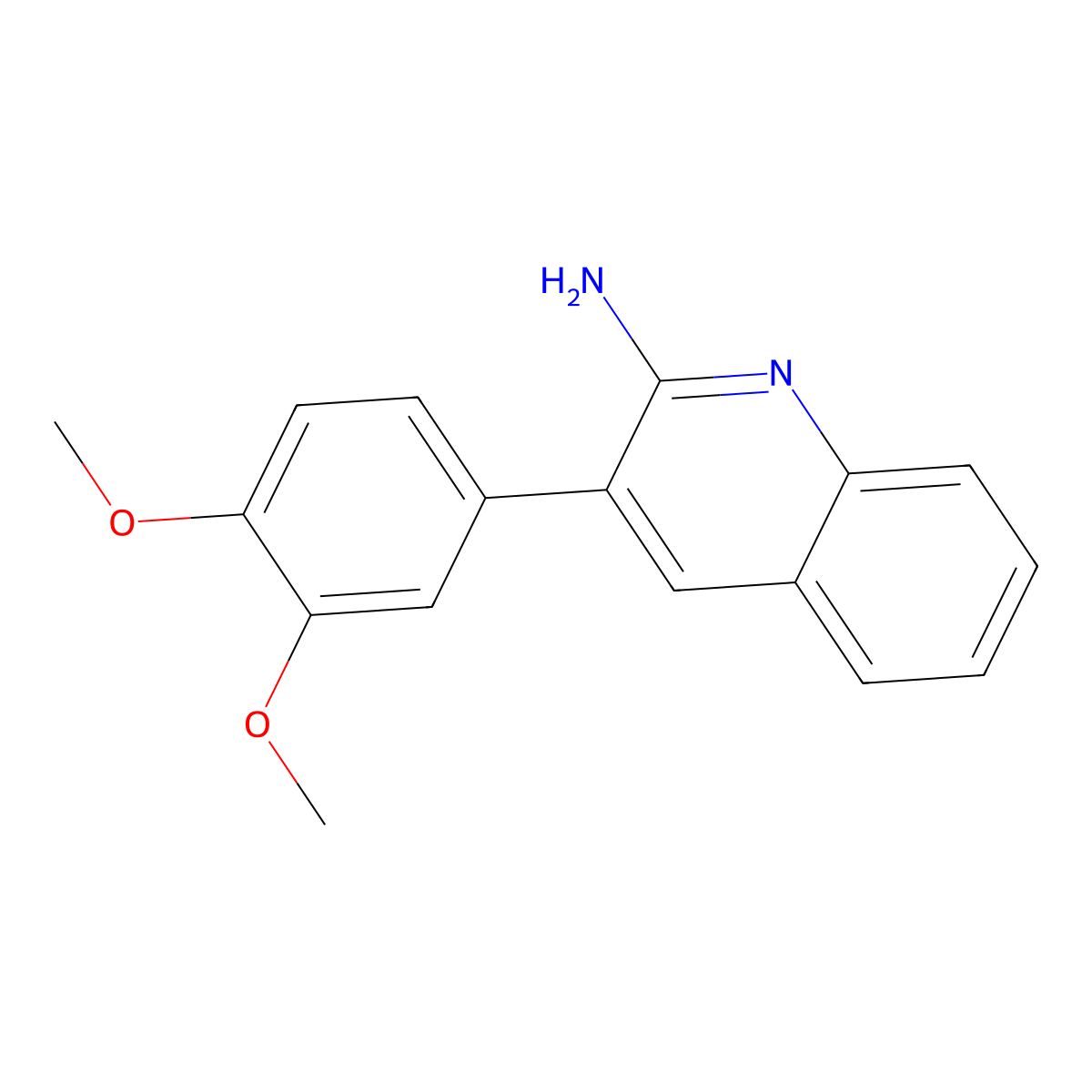 3-(3,4-Dimethoxyphenyl)quinolin-2-amine molecular structure, CAS 33543-51-0