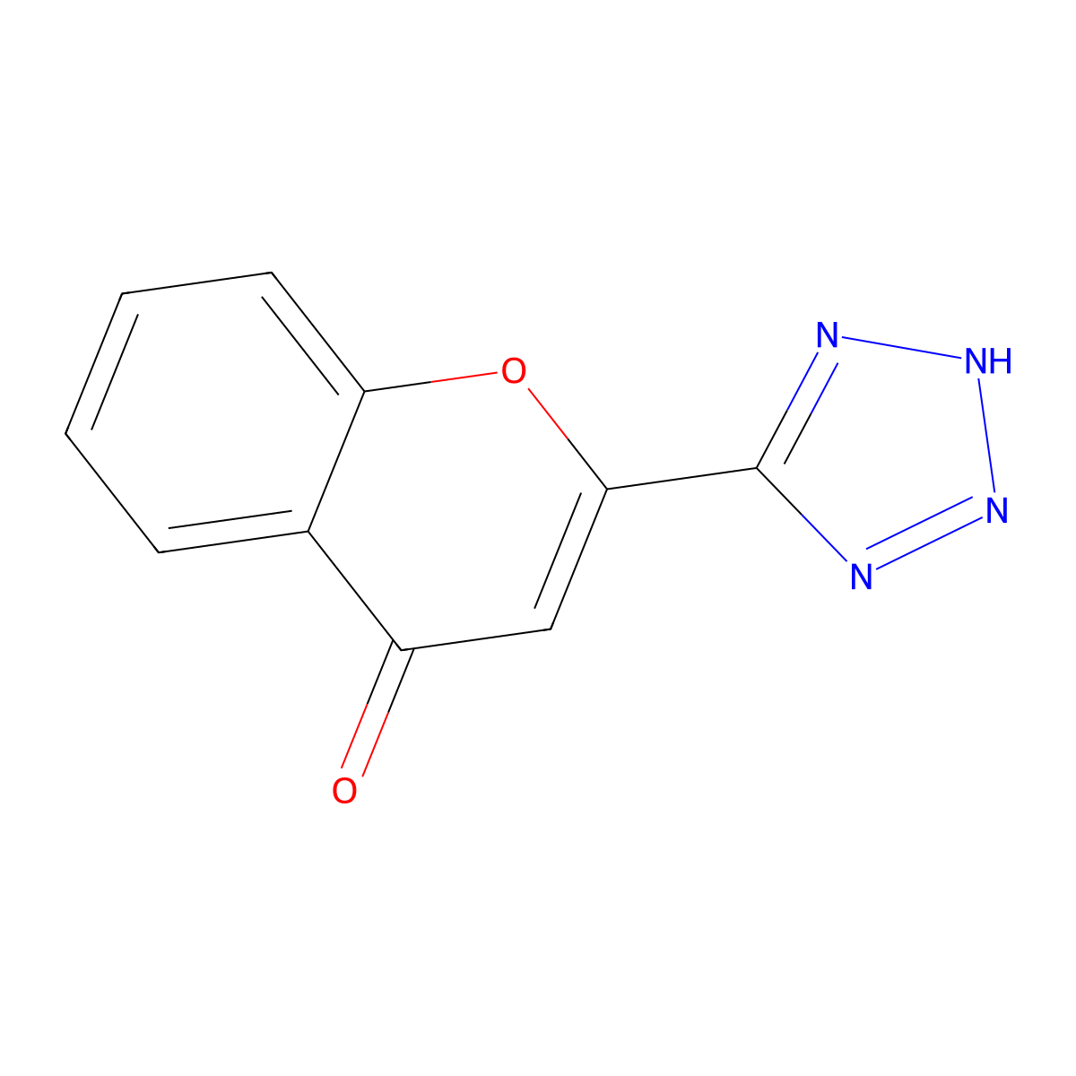 4H-1-Benzopyran-4-one, 2-(1H-tetrazol-5-yl)- molecular structure, CAS 33543-91-8