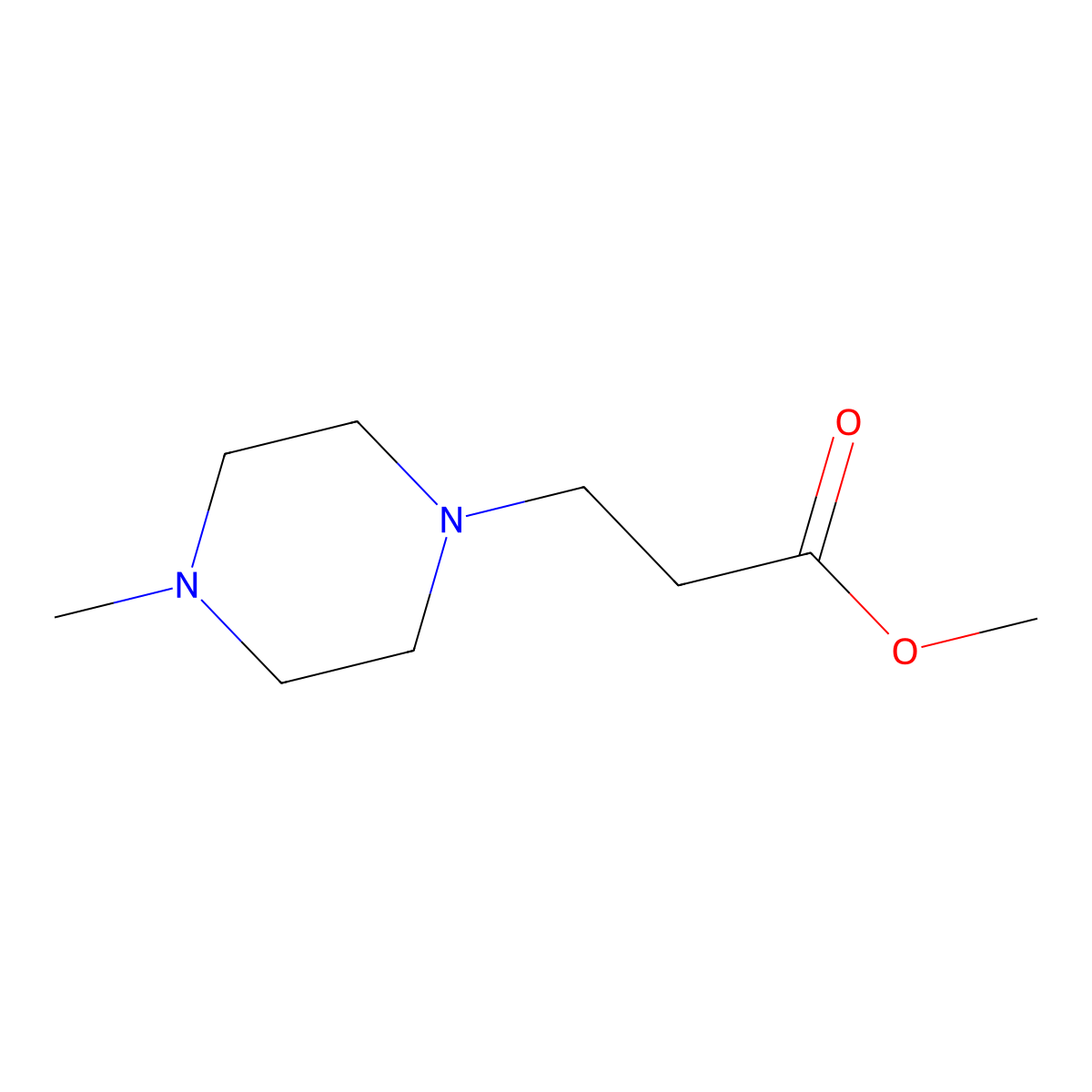 Methyl 3-(4-Methylpiperazin-1-yl)propanoate molecular structure, CAS 33544-40-0