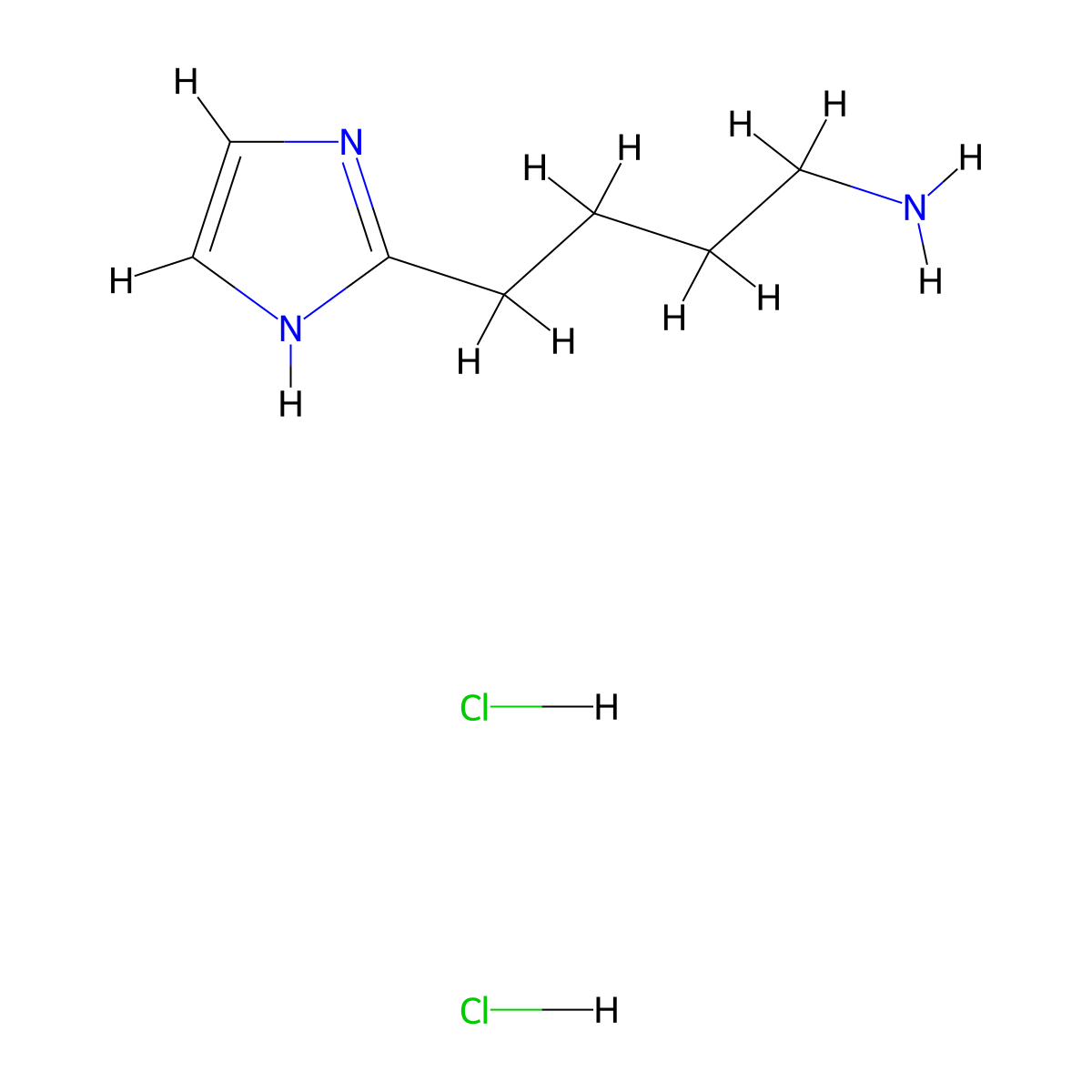 4-(1H-imidazol-2-yl)butan-1-amine dihydrochloride molecular structure, CAS 33544-92-2