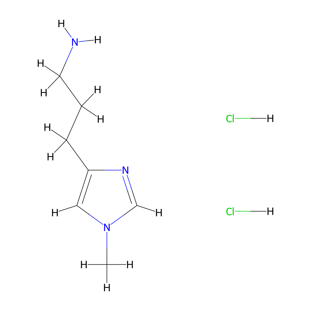 3-(1-methyl-1H-imidazol-4-yl)propan-1-amine dihydrochloride molecular structure, CAS 33544-95-5