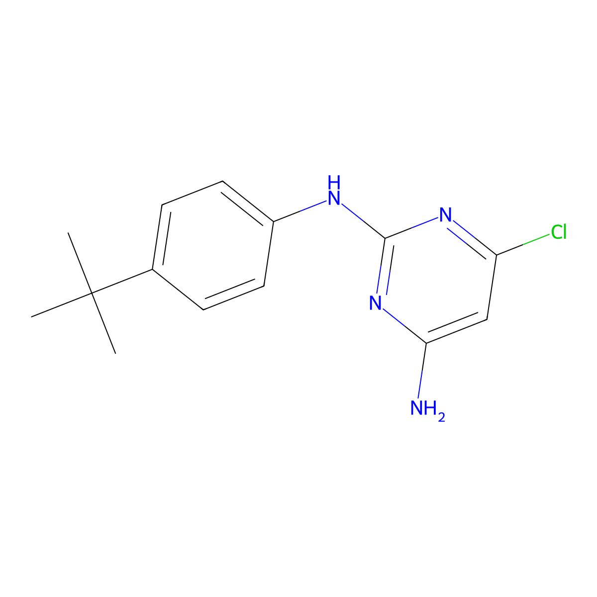 N-(4-Tert-butyl-phenyl)-6-chloro-pyrimidine-2,4-diamine molecular structure, CAS 335444-26-3