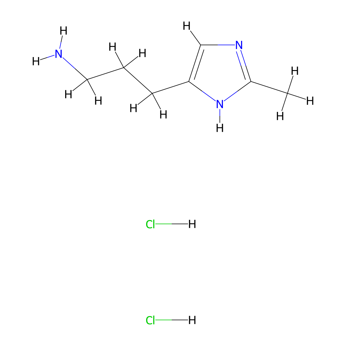 3-(2-methyl-1H-imidazol-5-yl)propan-1-amine dihydrochloride molecular structure, CAS 33545-00-5