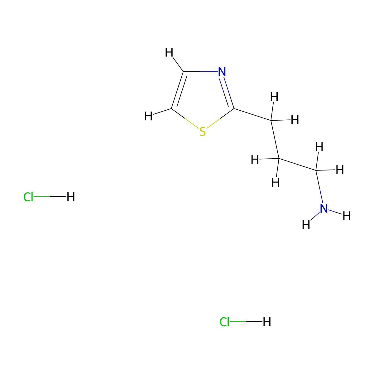 3-(1,3-Thiazol-2-yl)propan-1-amine dihydrochloride molecular structure, CAS 33545-16-3