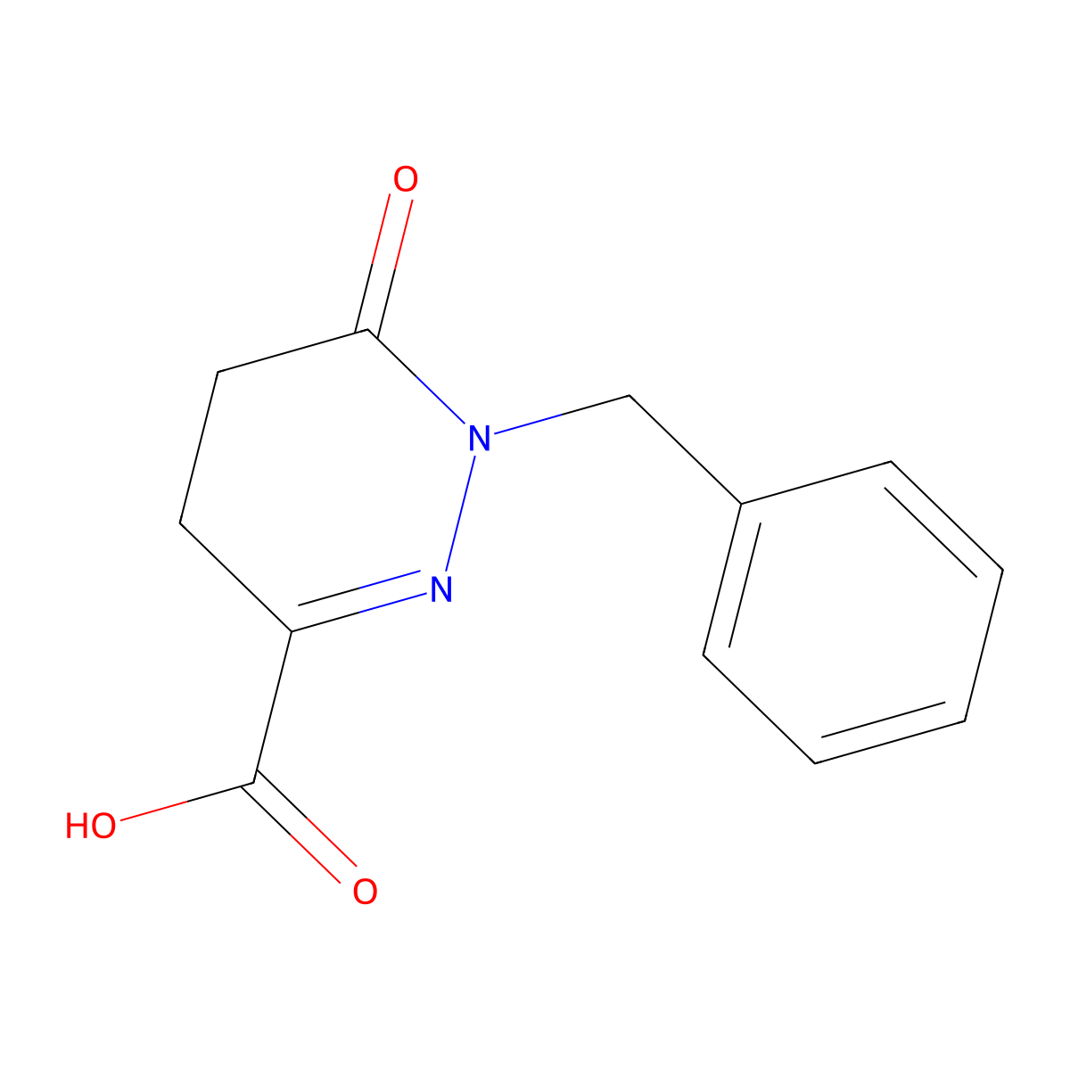 1,4,5,6-Tetrahydro-6-oxo-1-(phenylmethyl)-3-pyridazinecarboxylic acid molecular structure, CAS 33548-34-4