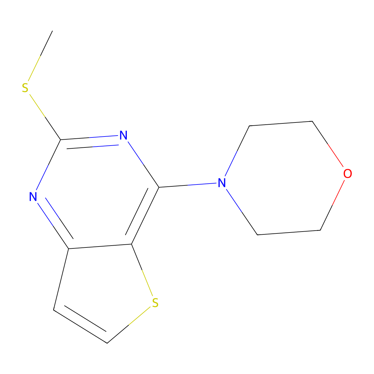 2-(Methylsulfanyl)-4-morpholinothieno[3,2-d]pyrimidine molecular structure, CAS 33548-43-5
