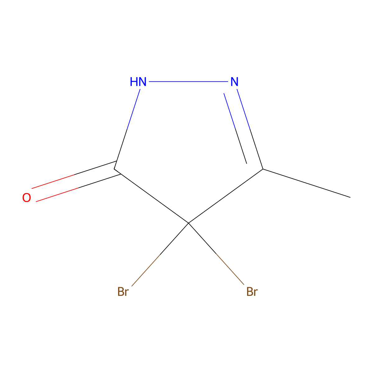 4,4-Dibromo-3-methyl-2-pyrazolin-5-one molecular structure, CAS 33549-66-5