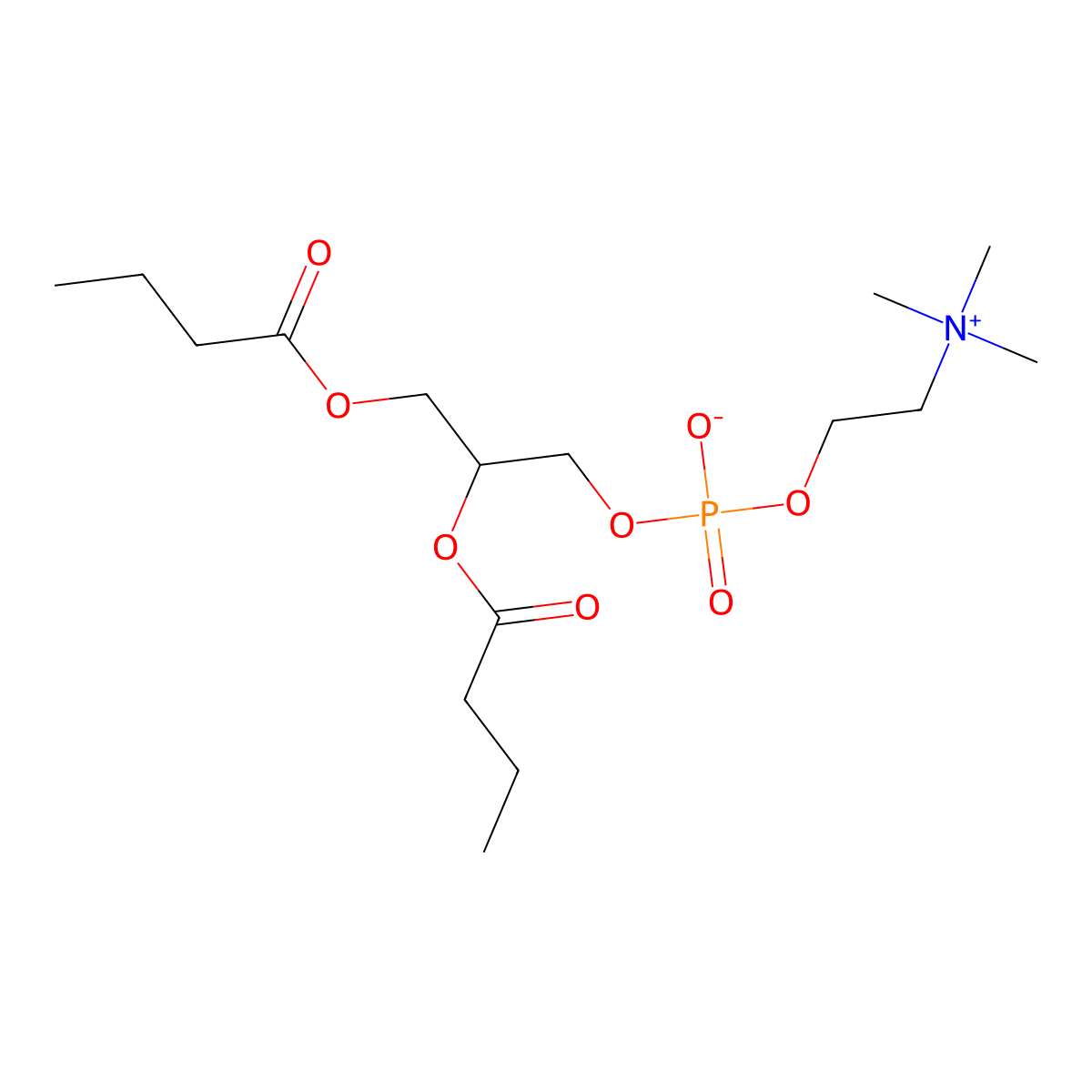 1,2-Dibutyrylphosphatidylcholine molecular structure, CAS 3355-26-8