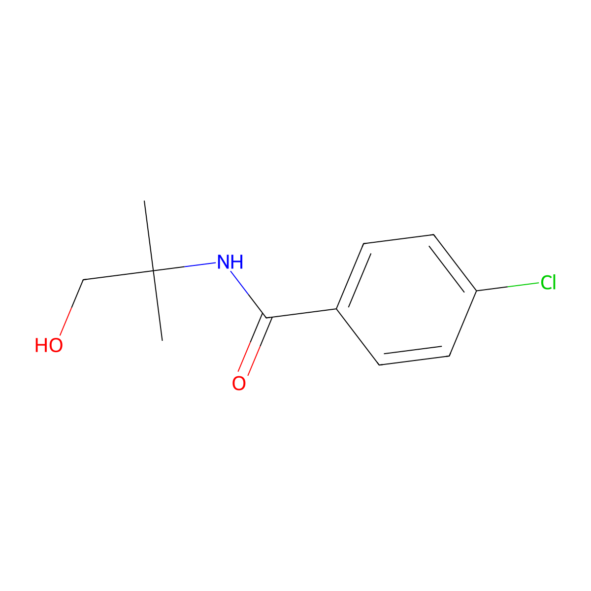 4-chloro-N-(1-hydroxy-2-methylpropan-2-yl)benzamide molecular structure, CAS 33554-28-8