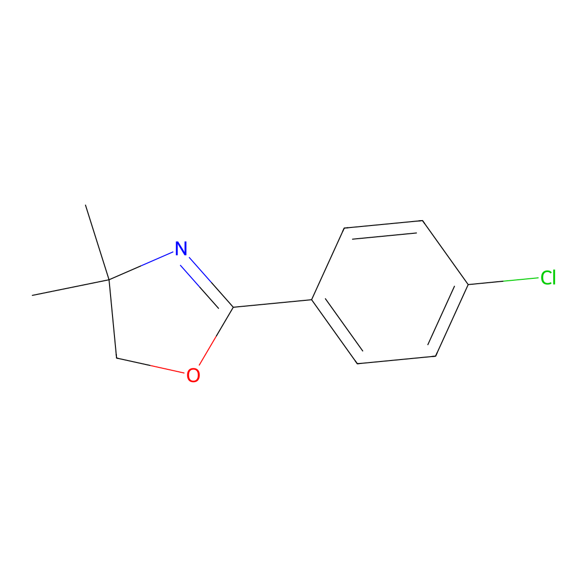 2-(4-Chlorophenyl)-4,4-dimethyl-4,5-dihydro-1,3-oxazole molecular structure, CAS 33554-30-2
