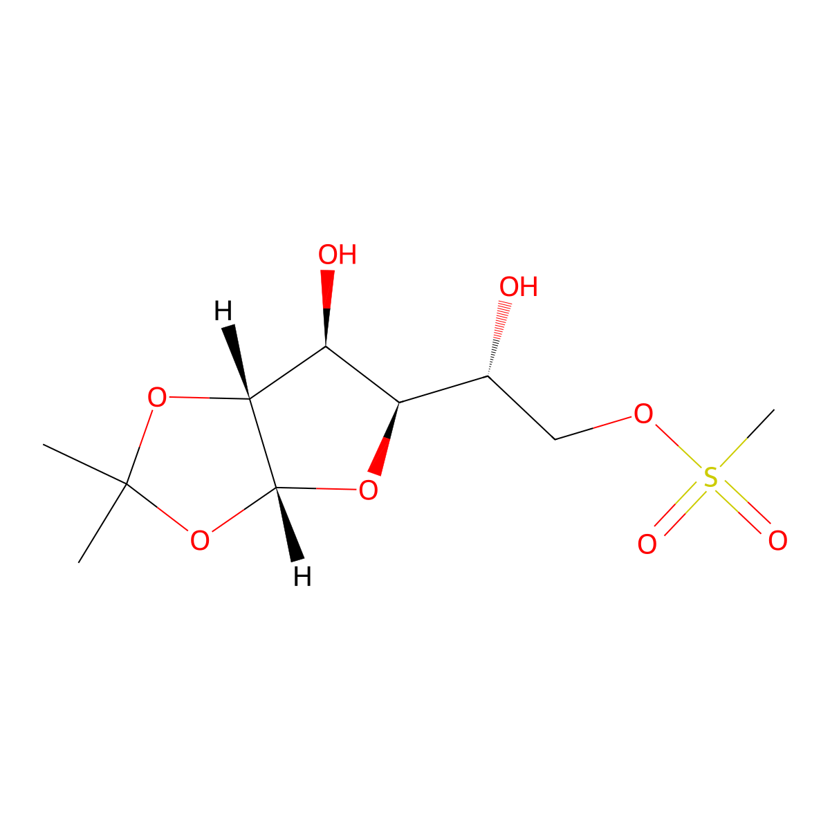 1,2-O-Isopropylidene-6-methyl-sulfonyl-alpha-D-glucofuranose molecular structure, CAS 33557-25-4