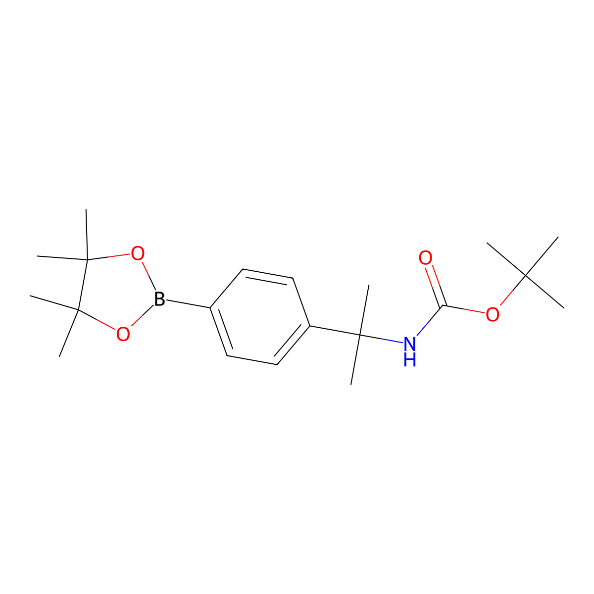 4-[2-(Boc-amino)-2-propyl]phenylboronic Acid Pinacol Ester molecular structure, CAS 335592-60-4
