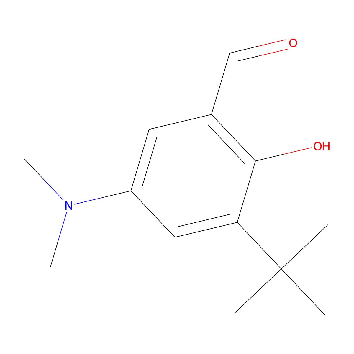 3-(tert-Butyl)-5-(dimethylamino)-2-hydroxybenzaldehyde molecular structure, CAS 335596-75-3