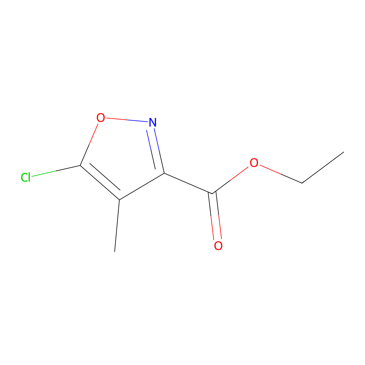 Ethyl 5-chloro-4-methylisoxazole-3-carboxylate molecular structure, CAS 3356-96-5