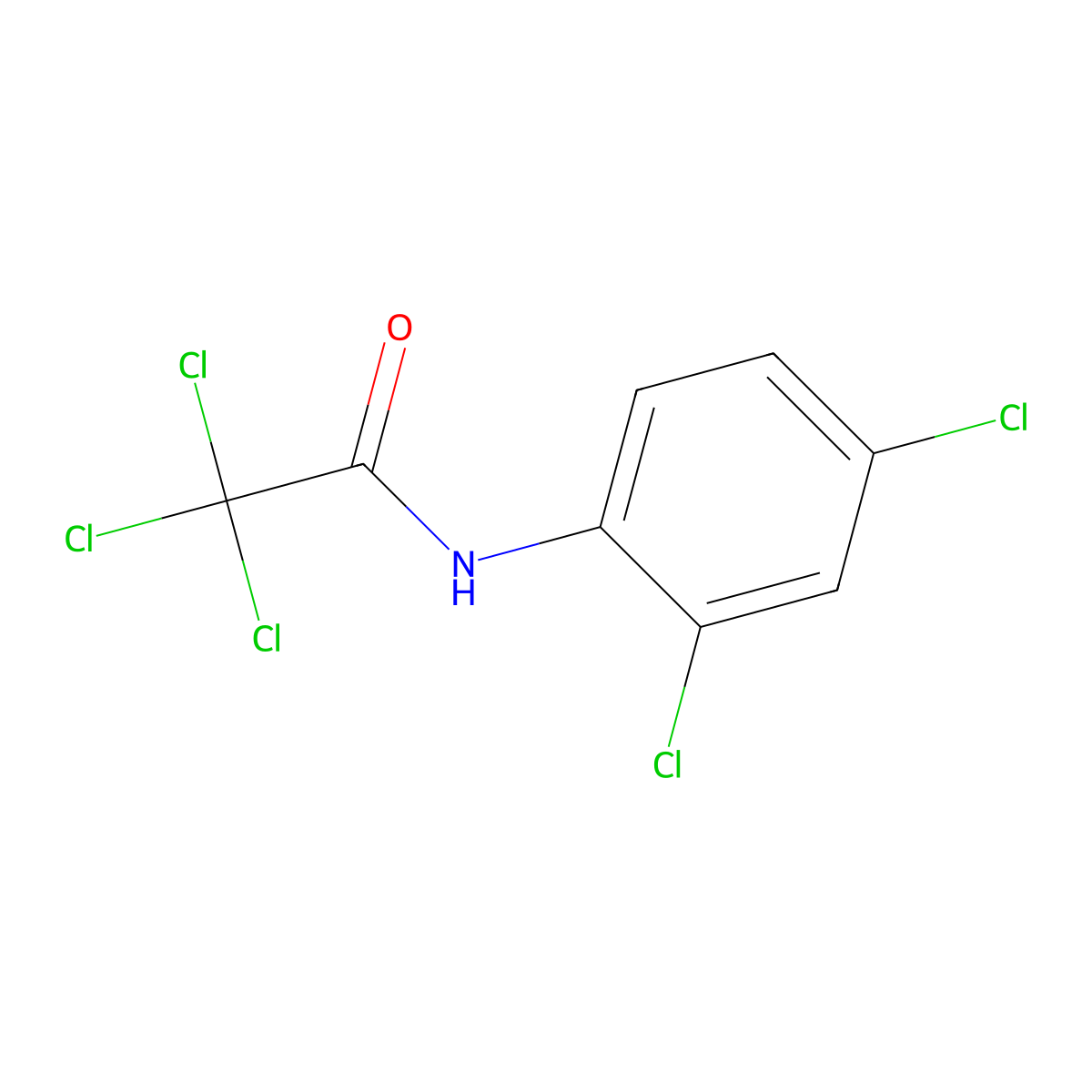 2,2,2-trichloro-N-(2,4-dichlorophenyl)acetamide molecular structure, CAS 33560-54-2