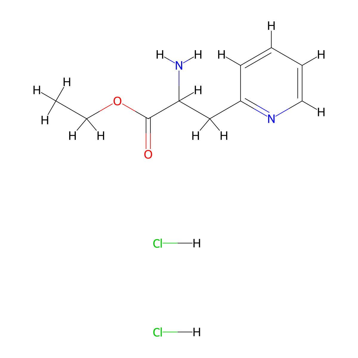Ethyl 3-pyridin-2-ylalaninate--hydrogen chloride (1/2) molecular structure, CAS 33560-87-1