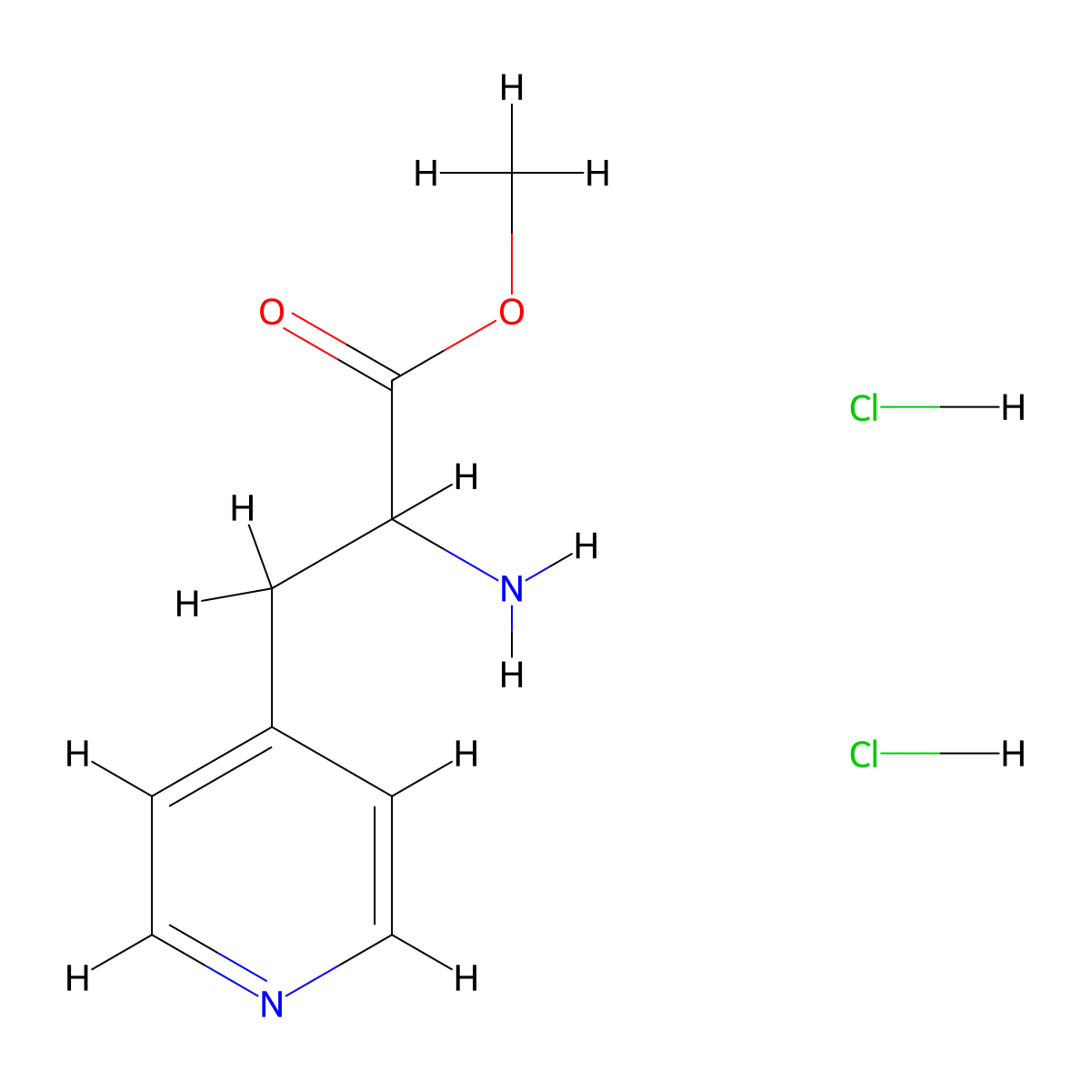 Methyl 2-amino-3-(pyridin-4-yl)propanoate dihydrochloride molecular structure, CAS 33560-89-3