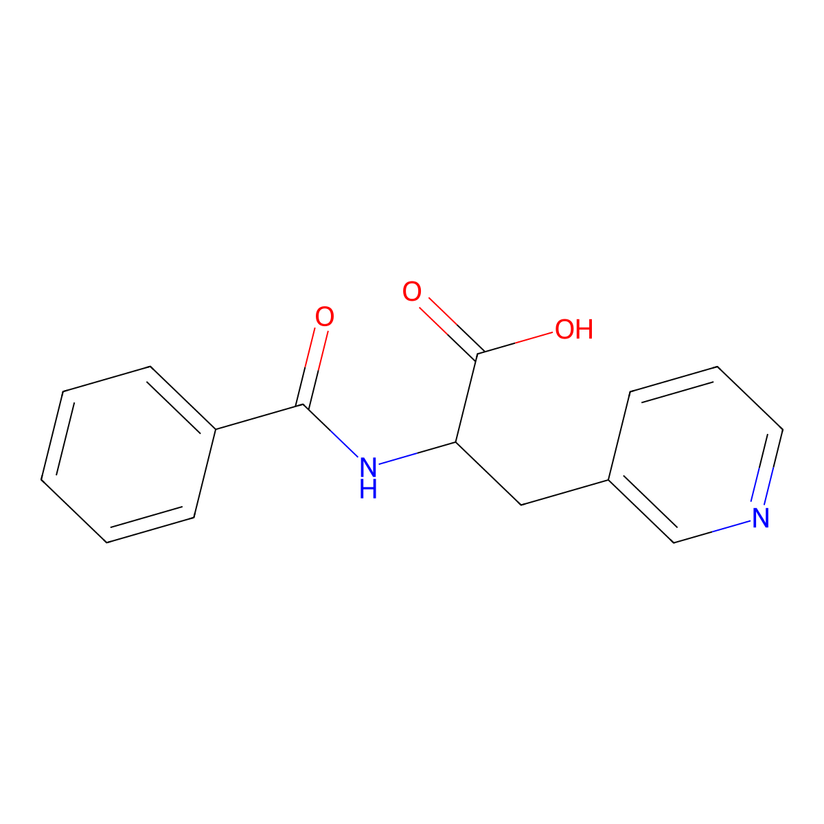 2-(Phenylformamido)-3-(pyridin-3-yl)propanoic acid molecular structure, CAS 33560-91-7