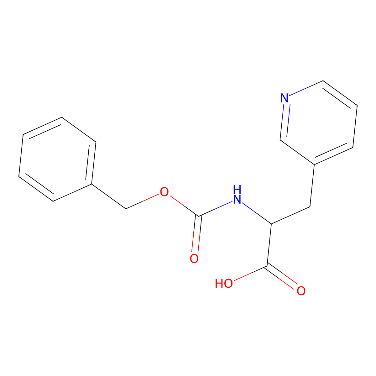 2-{[(Benzyloxy)carbonyl]amino}-3-(pyridin-3-yl)propanoic acid molecular structure, CAS 33560-94-0