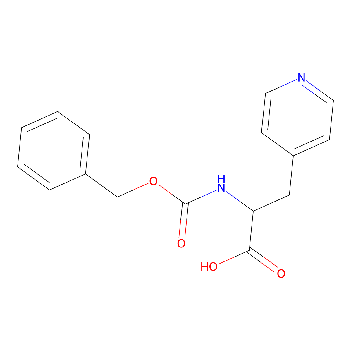 2-{[(Benzyloxy)carbonyl]amino}-3-(pyridin-4-yl)propanoic acid molecular structure, CAS 33560-95-1