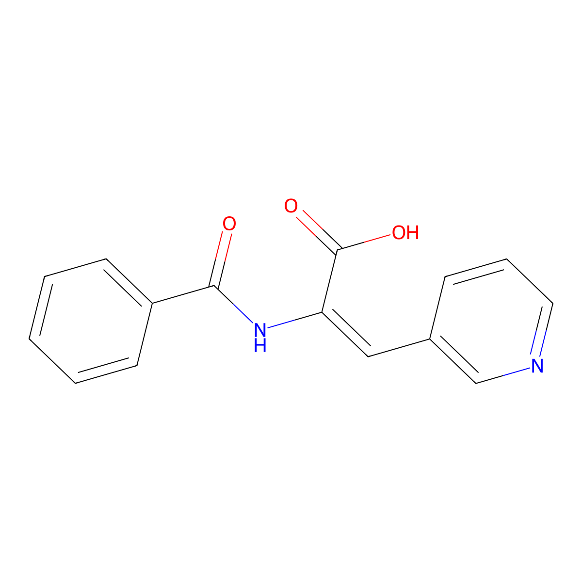 2-(Phenylformamido)-3-(pyridin-3-yl)prop-2-enoic acid molecular structure, CAS 33560-99-5