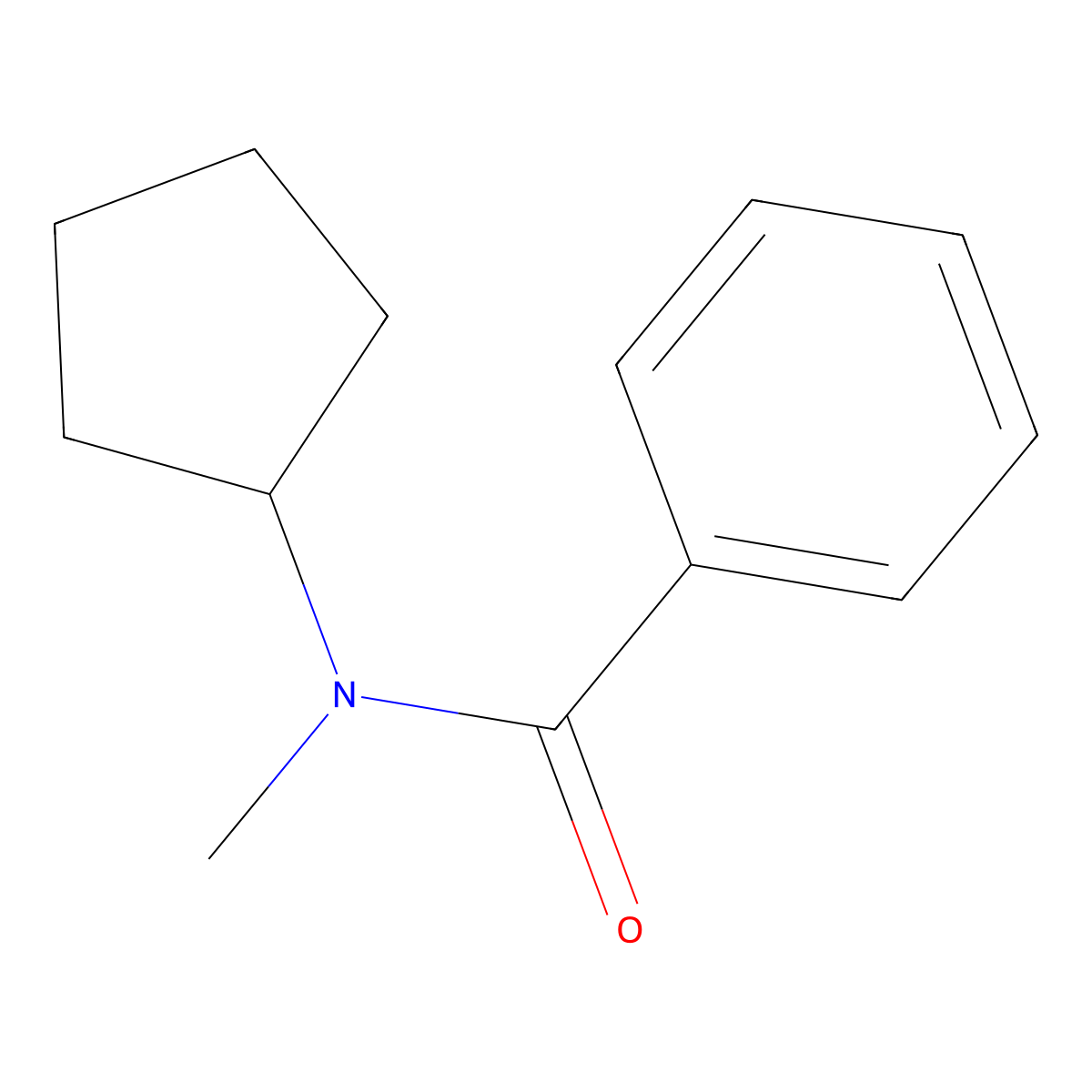 N-cyclopentyl-N-methyl-benzamide molecular structure, CAS 335602-99-8