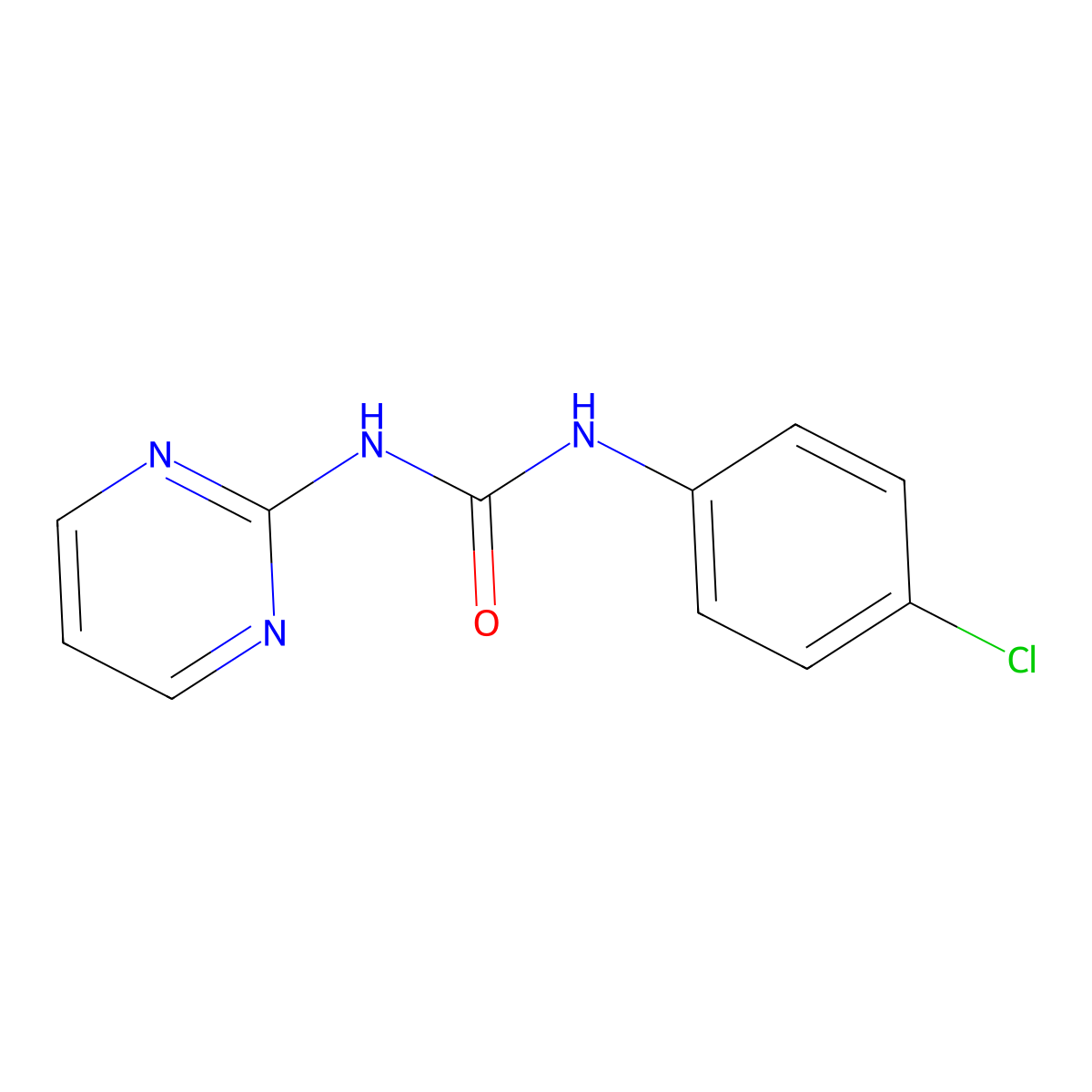 1-(4-Chloro-phenyl)-3-pyrimidin-2-YL-urea molecular structure, CAS 33561-18-1